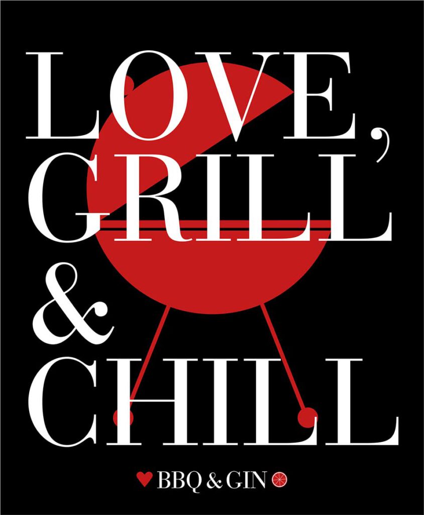 Label Design Gin »Love, Grill & Chill«